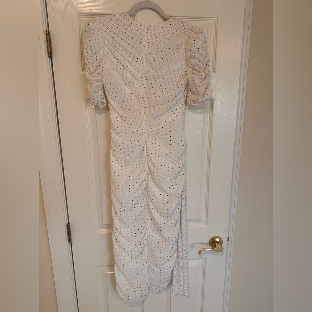 Frame Denim Cream Ruched Midi Dress - Picture 4 of 4